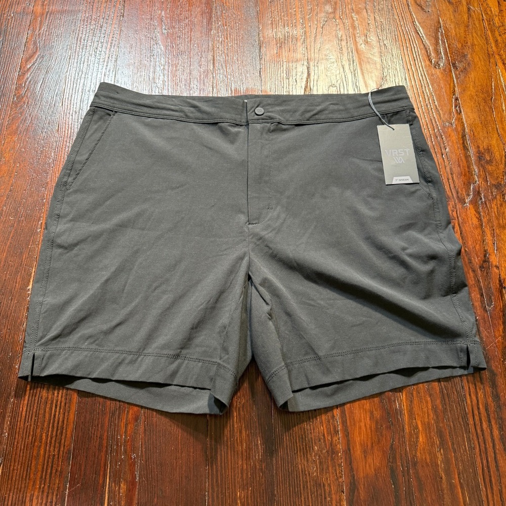 VRST Shorts Mens 40 Black Internal‎ Drawstring Stretch Golf 7" Inseam NWT